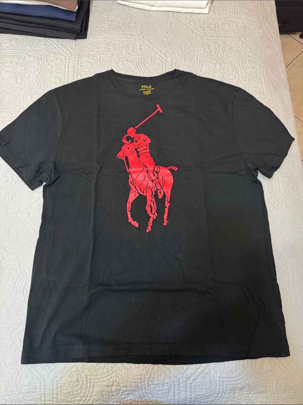 Polo by Ralph Lauren Black Short-Sleeve Tee with Red Polo Player